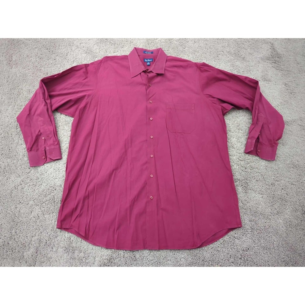 Vintage Paul Fredrick Button Up Shirt Mens 18.5 100% Cotton Made in Hong Kong